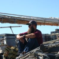 Man on ship image