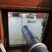 Cannon on board ship