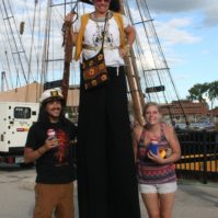 Stilt people at Tall Ship event